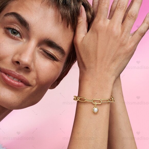 Pandora ME Treated Cultured Pearl Sun Mini Dangle Charm - Picture 5 of 5